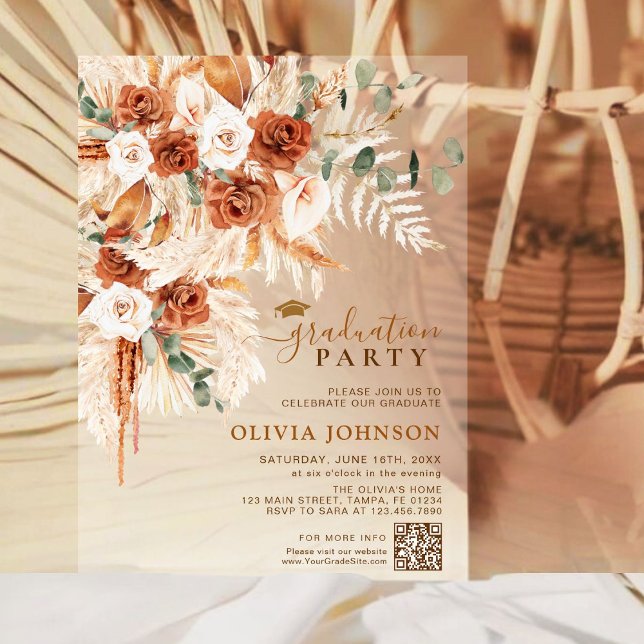 Minimalistisches Foto QR Code Abschluss Acryleinladungen (Von Creator hochgeladen)