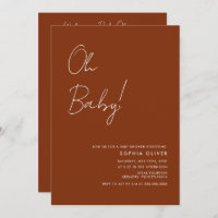 Minimalistisches Foto QR Code Kinderdusche Einladu