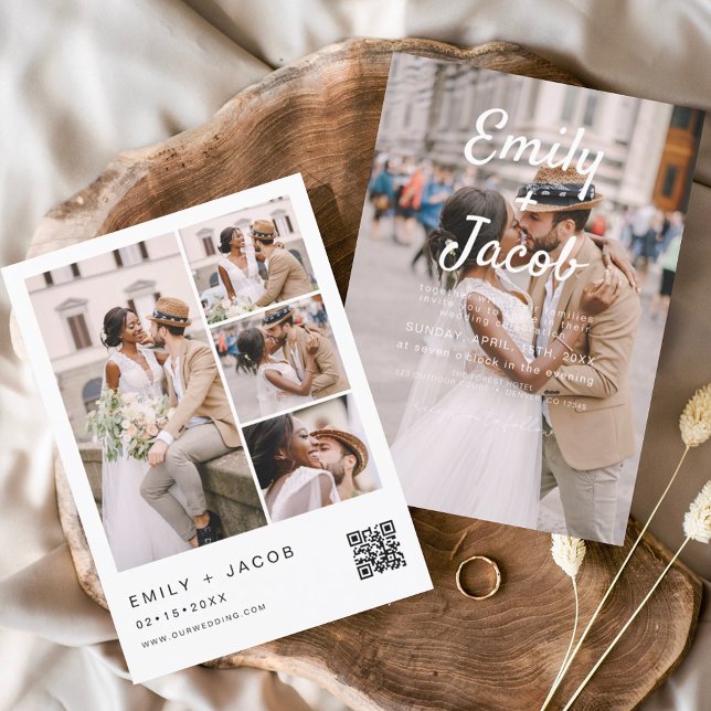 Minimalistisches Foto QR Code White Wedding (Von Creator hochgeladen)