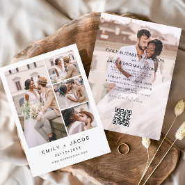 Minimalistisches Foto QR Code White Wedding Einladung