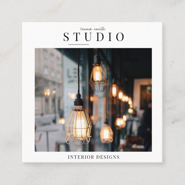 Minimalistisches Foto Quadratische Visitenkarte (Vorderseite)