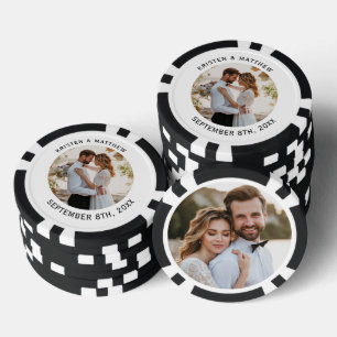 Minimalistisches Foto-Rahmen Hochzeitstag Pokerchips