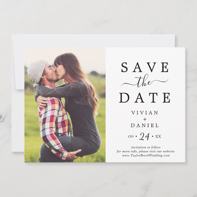 Minimalistisches Foto Save The Date (Vorderseite)