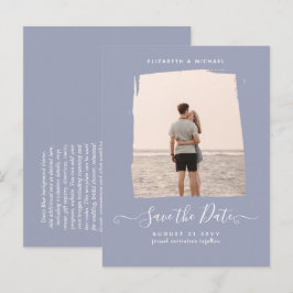 MINIMALISTISCHES FOTO Save the Date Dusty Blue Postkarte