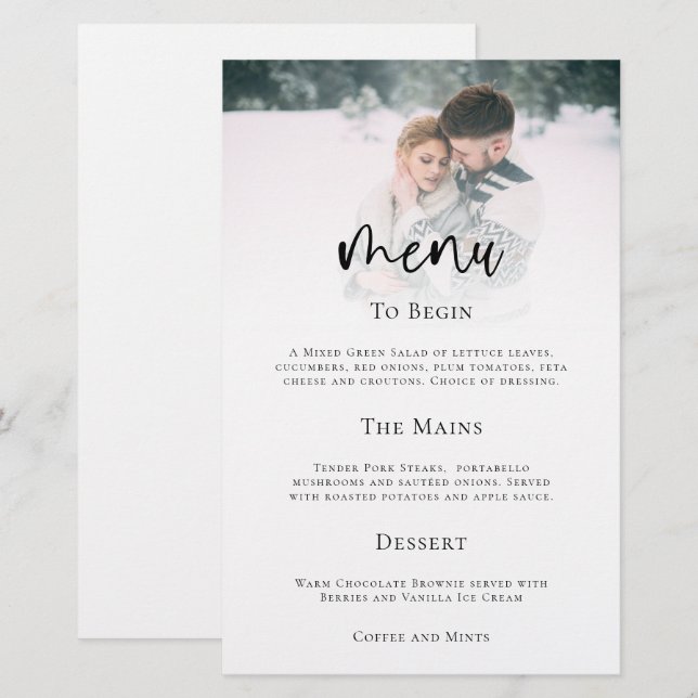 Minimalistisches Foto-Skriptmenü (Vorne/Hinten)