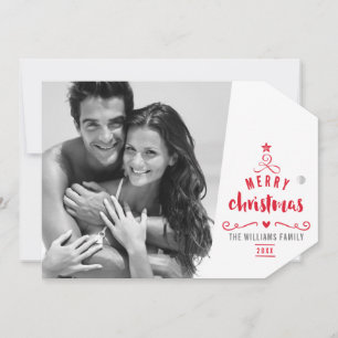 MINIMALISTISCHES FOTO stylische Weihnachtsbaumtypo Feiertagskarte