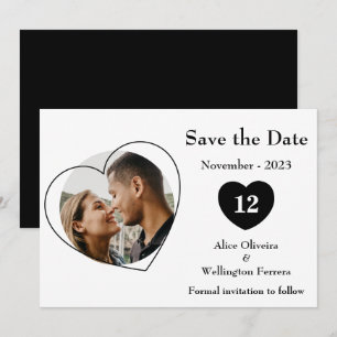 Minimalistisches Foto und Herz Save the Date Invit Einladung