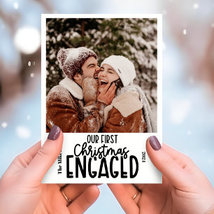 Minimalistisches Foto Verlobt Feiertagskarte