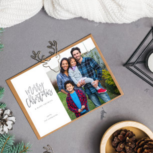 Minimalistisches Foto w Silver Sparkle Frohe Weihn