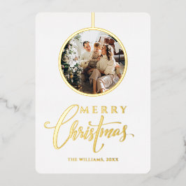 Minimalistisches Foto Weihnachten Folien Feiertagskarte