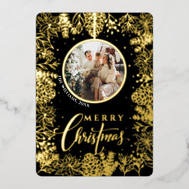 Minimalistisches Foto Weihnachten Folien Feiertagskarte