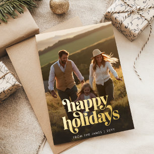Minimalistisches Foto Weihnachten Gold Folien Feiertagskarte