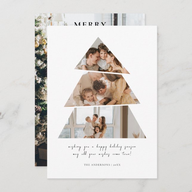 Minimalistisches Foto Weihnachtsbaum Grüße Karte (Vorne/Hinten)