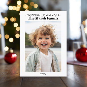 Minimalistisches Foto Weißer Border Gast Feiertagskarte