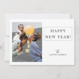 Minimalistisches Foto Weißes Glück Neues Jahr Feiertagskarte
