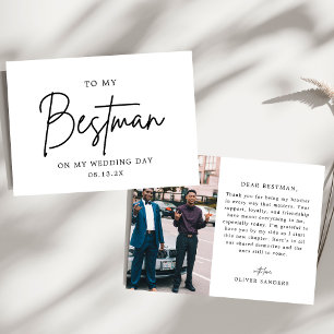 Minimalistisches Foto zu meinem Bestman an meinem  Dankeskarte