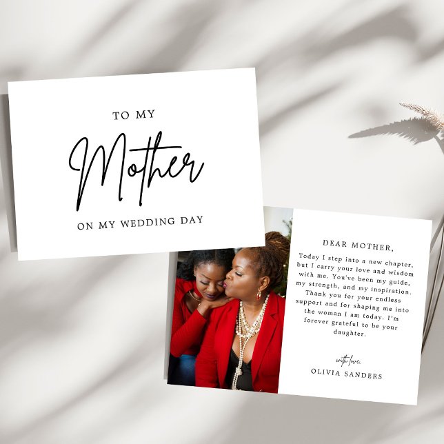 Minimalistisches Foto zu meiner Mutter an meinem H Dankeskarte (Von Creator hochgeladen)