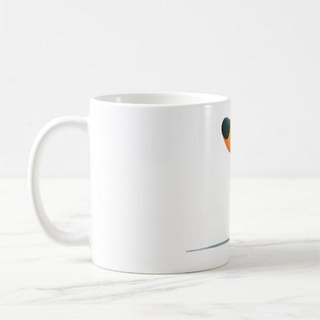 Minimalistisches Frauen- und Hundeillustrationsges Kaffeetasse (Links)