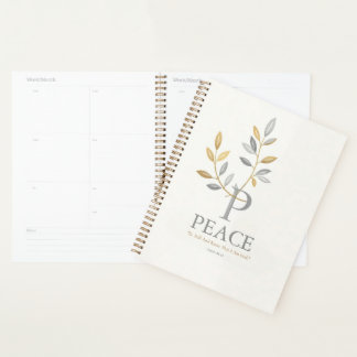Minimalistisches "Frieden" mit Goldfolie-Botanica- Planer