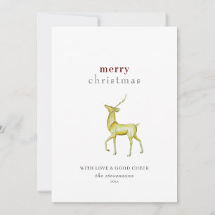 Minimalistisches Frohe Weihnachten Gold-Rentier