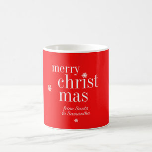 Minimalistisches Frohe Weihnachten Schnee von Sant Kaffeetasse