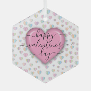 Minimalistisches Frohes Valentinstag Ornament Aus Glas