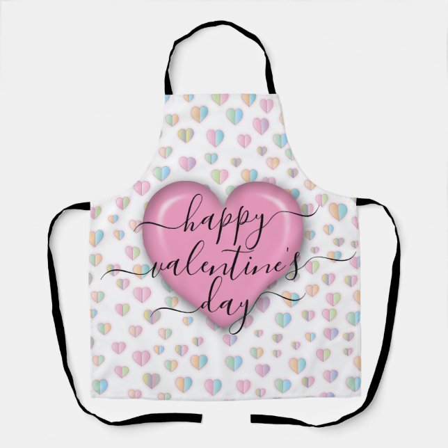 Minimalistisches Frohes Valentinstag Schürze (Vorderseite)