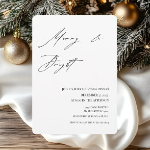 Minimalistisches fröhliches und helles Weihnachtsf Einladung