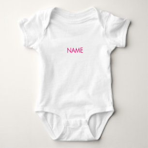 Minimalistisches Fuchsia-Hellrosa benutzerdefinier Baby Strampler