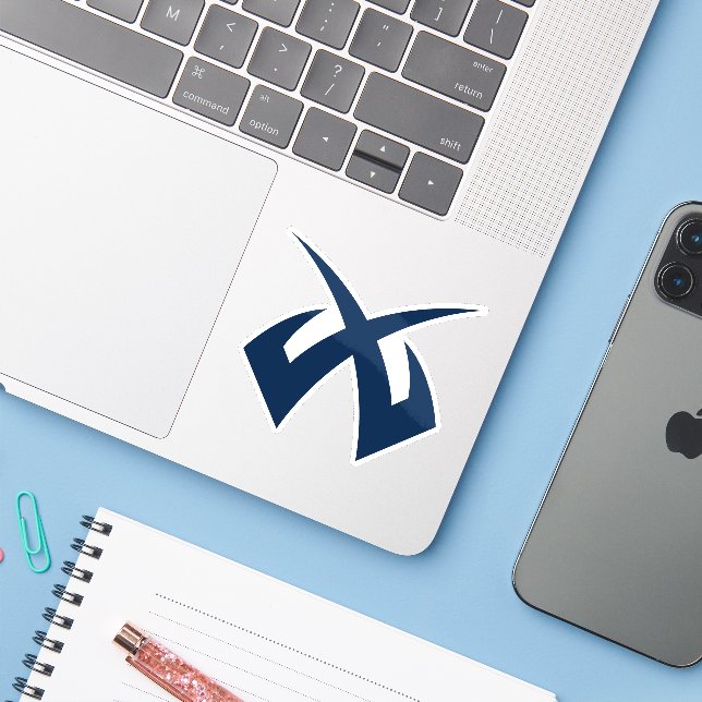 Minimalistisches Gaming-Letter-X-Monogramm Aufkleber (Laptop mit iPhone)