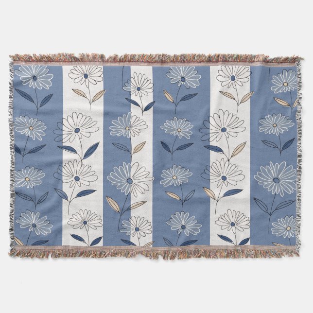 Minimalistisches Gänseblümchen-Blumenmuster (1) Decke (Vorderseite)