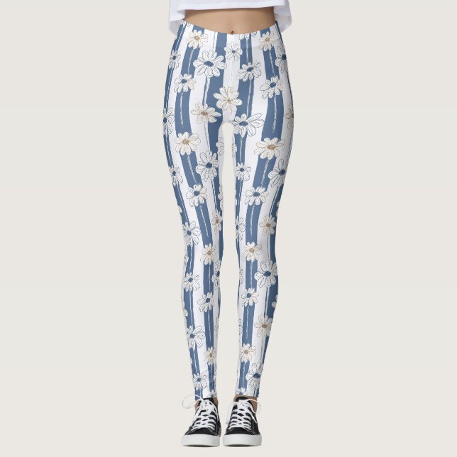 Minimalistisches Gänseblümchen-Blumenmuster (2) Leggings (Vorderseite)