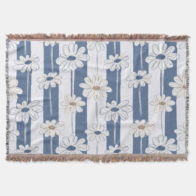 Minimalistisches Gänseblümchen-Blumenmuster (3) Decke (Vorderseite)