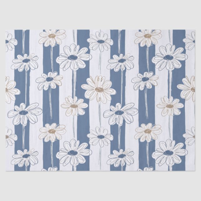 Minimalistisches Gänseblümchen-Blumenmuster (3) Seidenpapier (Vorderseite)