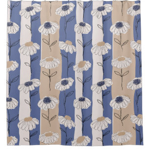 Minimalistisches Gänseblümchen-Blumenmuster (4) Duschvorhang