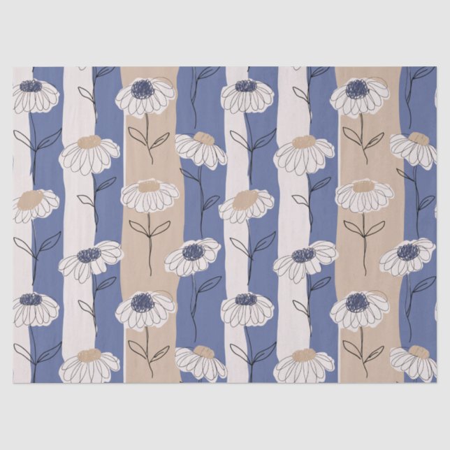 Minimalistisches Gänseblümchen-Blumenmuster (4) Seidenpapier (Vorderseite)