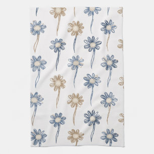 Minimalistisches Gänseblümchen-Blumenmuster (5) Geschirrtuch
