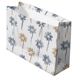 Minimalistisches Gänseblümchen-Blumenmuster (5) Große Geschenktüte