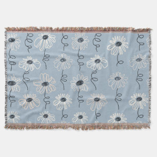 Minimalistisches Gänseblümchen-Blumenmuster (7) Decke