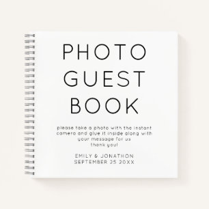 Minimalistisches Gästebuch für Hochzeiten Foto Notizbuch