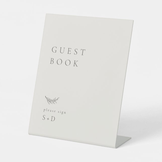 Minimalistisches Gästebuch Sockelschild (Vorderseite)