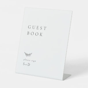Minimalistisches Gästebuch Sockelschild