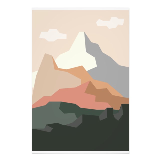 Minimalistisches Gebirge Fotodruck (Vorne)