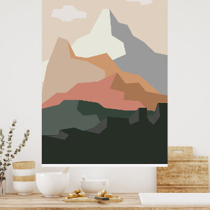 Minimalistisches Gebirge Poster