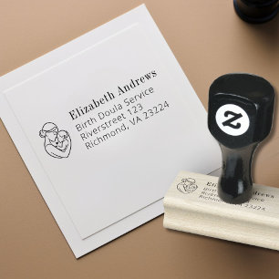 Minimalistisches Geburtsdoula-Logo Gummistempel