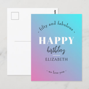 Minimalistisches Geburtstagsdesign in Pastellfarbe Postkarte