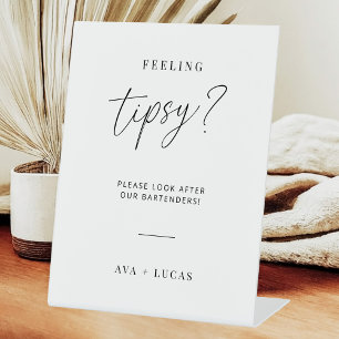 Minimalistisches Gefühl Tipsy Barkeeper Tipp Sockelschild