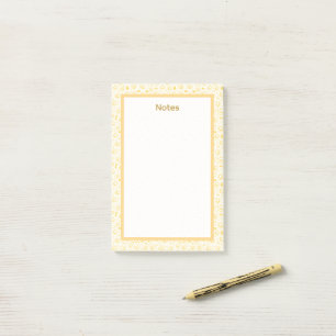 Minimalistisches gelbes Blumenmuster-Rand-Notizbuc Post-it Klebezettel