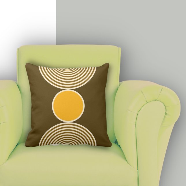 Minimalistisches gelbes Muster Kissen (Minimalist Yellow Circle Pattern Throw Pillow, Living Room)