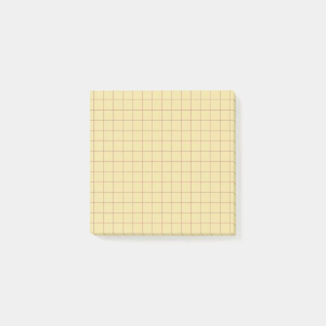 Minimalistisches, gelbes Schachbrettbüro Post-it Klebezettel (Vorderseite)